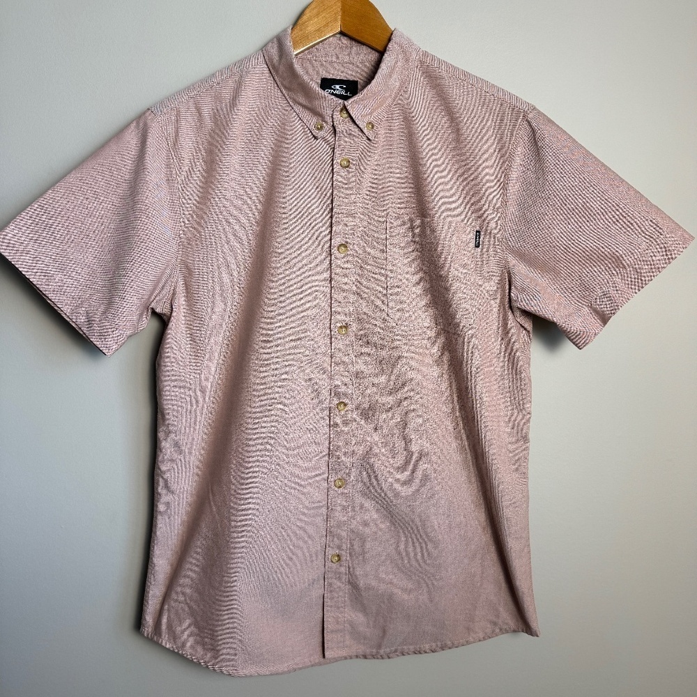 O'Neill Men's Light Salmon Short Sleeve Modern Fit Button Shirt Size Medium